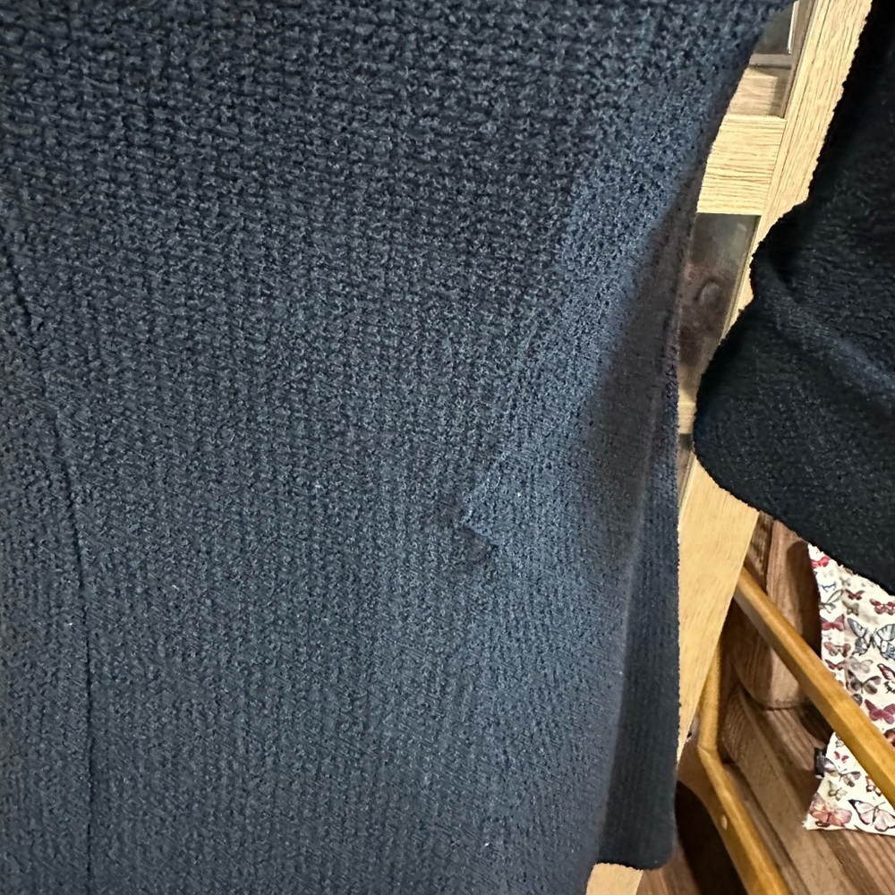 St John Black Textured Knit Open Cardigan Jacket Size 4 - Picture 6 of 12